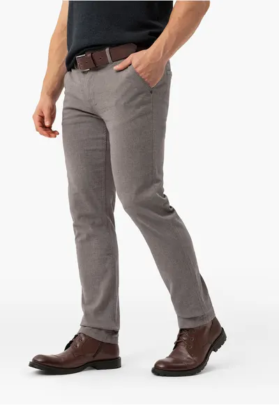 Pantaloni chino din bumbac - regular fit - cu un model fin - R-Olaf - bej