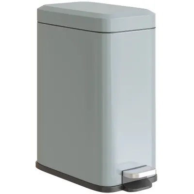 HOMCOM Coș de gunoi din metal, coș de gunoi, capacitate de 5 L, cu pedal, cu coș interior, Gri | Aosom Romania