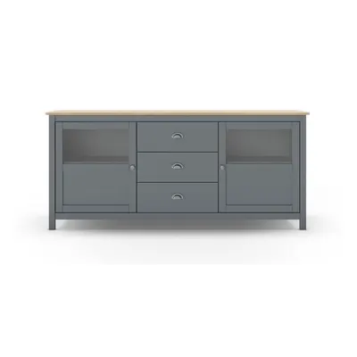 Comodă verde prăfuit din lemn de pin 180x80x40 cm Misti – Marckeric