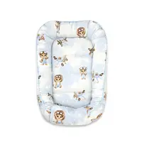 Cosulet bebelus, Qmini, Pentru dormit, Baby Cocoon 75x55 cm, Husa 100% bumbac, Din bumbac certificat Oeko Tex Standard 100, Sky Adventure