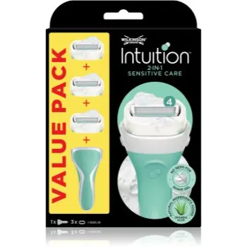 Wilkinson Sword Intuition 2in1 Soap & Shave Sensitive aparat de ras + capete de schimb