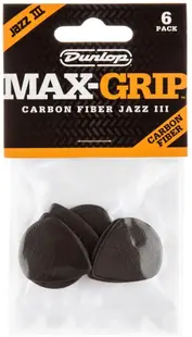 Pene pentru chitară Dunlop - Max Grip Jazz III, 1.38 mm, 6 buc. , negre