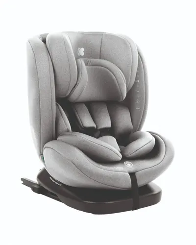 Scaun auto i-SIZE KikkaBoo i-Comfort Light Grey pentru copii cu inaltimea 40-150 cm,fixare cu isofix,tetiera reglabila 7 nivele,sezut rotativ cu pozitie de somn,spatar reglabil 4 pozitii,pernuta reductor si husa detasabila