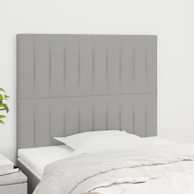 vidaXL Tăblie de pat gri deschis 90x5x118/128 cm, material textil