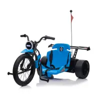 Motocicleta electrica pentru copii 5-12 ani, Kinderauto Drift-Trike, 500W, 24V 10Ah, roti moi, albastra