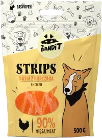 Recompense pentru caini Mr. Bandit STRIPS, pui 80g