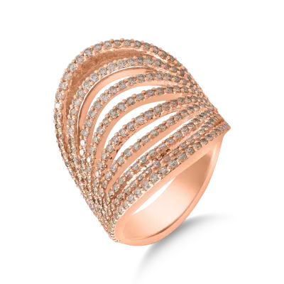 Inel din aur roz cu diamante maro de 2.18ct
