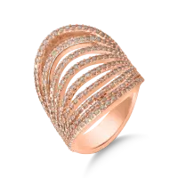 Inel din aur roz cu diamante maro de 2.18ct