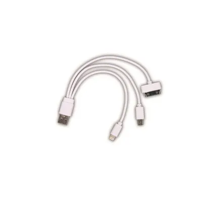Cablu Date Micro + Lightning + 5 Pini 1A Alb