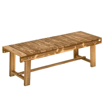 Outsunny Bancă de Grădină, Scaun, pentru 2 Persoane, rustic, 110 x 38 x 35 cm, Maro închis | Aosom Romania