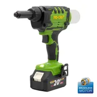 Masina de nituit nituri-pop cu 2 acumulatori 2 Ah si incarcator PROCRAFT PRG20