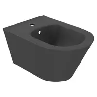 Bideu suspendat Celesta Ava 53 x 35 5 cm fara margini calitate premium ceramica antracit sistem fixare ascuns