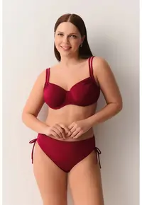Sutien cu model uni si bretea ajustabila - Rosu inchis