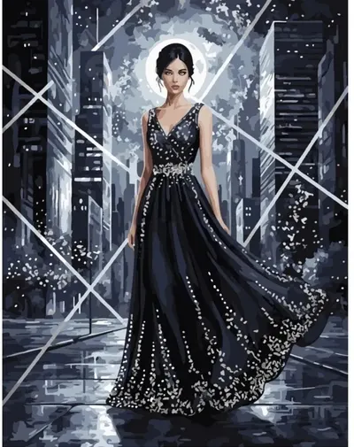 Kit de pictură după numere MagicArt - Eleganță mistică, 40 x 50 cm