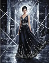Kit de pictură după numere MagicArt - Eleganță mistică, 40 x 50 cm
