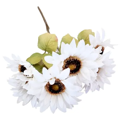 Floarea soarelui alba aspect natural buchet artificial 7 capete