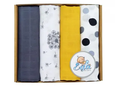 Set 4 scutece din muselina 60x80 cm Eco Box 1693