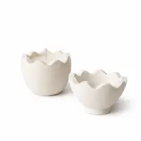 Lumânare parfumată din ceară de soia 60 g în bol Jesmonite tip ou spart reutilizabil - Default Title