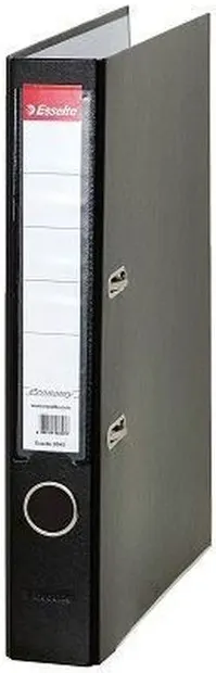 Biblioraft Esselte Eco - A4, 5 cm, PP, margine metalica, eticheta detasabila, negru