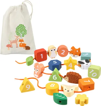 Joc de înșirat Orange Tree Toys - Animale de pădure