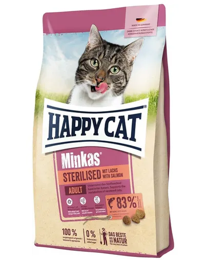 HAPPY CAT Minkas Sterilised somon hrană uscată pisici 10 kg