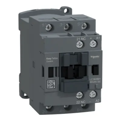 Contactor, Easy TeSys Control, LC1E, 3P(3NO), AC-3, <=440V, 9A, bobina 24V DC, contact auxiliar 1NC