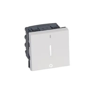2-pole switch Mosaic - alb LED indicator - 16 AX 250 V~ - 2 module - alb