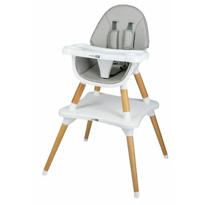 Scaun de masa FreeON Eos Grey 3 in 1 multifunctional, cu tavita reglabila si detasabila, conform cu standardul european de securitate