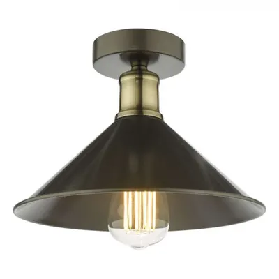 Lampa tavan Jalen 1 Light Flush Graphite Antique Brass