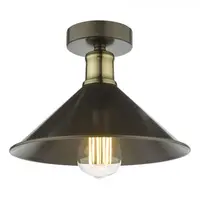 Lampa tavan Jalen 1 Light Flush Graphite Antique Brass