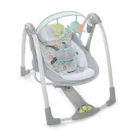 Leagan electric pentru bebelusi, Ingenuity, Swing ’n Go, 5 viteze de leganare, 8 melodii, Sunete naturale, Sistem WhisperQuiet, Hybridrive Technology, Pliabil, Multicolor