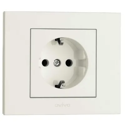 Priza Schuko ST Grano Ovivo OV00027, 16A, 250V, IP20, Nat alb