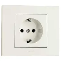 Priza Schuko ST Grano Ovivo OV00027, 16A, 250V, IP20, Nat alb