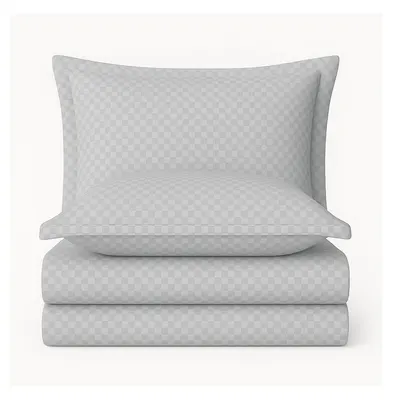 Lenjerie de pat gri din bumbac ranforcé pentru pat de o persoană 140x200 cm Checkered – Mila Home Luxury