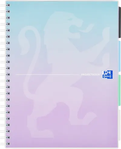 Caiet cu spira A4, 80file, Oxford Project Book Pastel, matematica