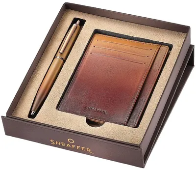 Set pix Sheaffer VFM - Coffe Edition, cu husă pentru carduri