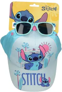 Set pentru copii Cerda - Disney Stitch, pălărie și ochelari de soare, 53 cm