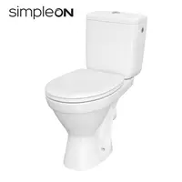 Set vas WC pe pardoseala rimless cu rezervor Cersanit 698 Cersania II + mecanism si capac duroplast cu soft close K11-2339