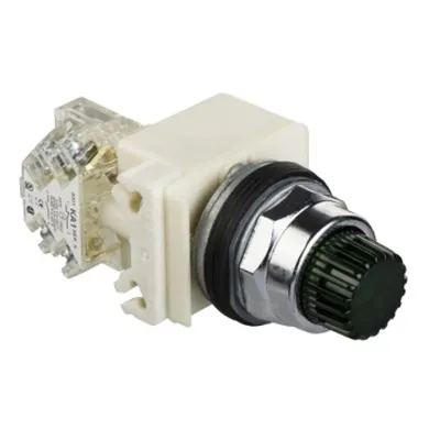 Buton Luminos Verde Ø 30 - Aparent, Cu Revenire - 120V - 1 D/I