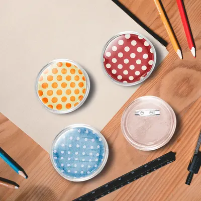 vidaXL Set de ecusoane cu ac, 100 seturi, 58 mm, acril