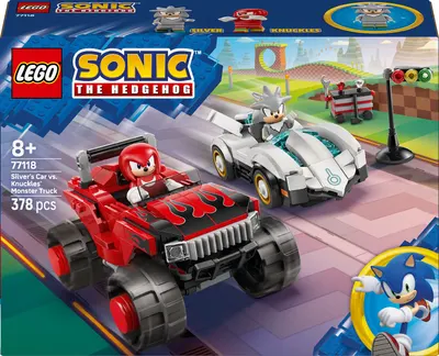 Constructor LEGO Sonic - Mașina lui Silver vs. camionul monstru al lui Knuckles (77118)