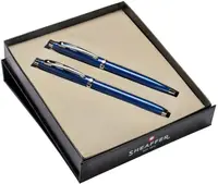 Set pix și roller Sheaffer 100 - Glossy Blue Lacquer/Chrome