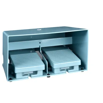 Comutator De Picior Dublu - Ip66 - Cu Capac - Metalic - Albastru - 2 Nc + 2 No