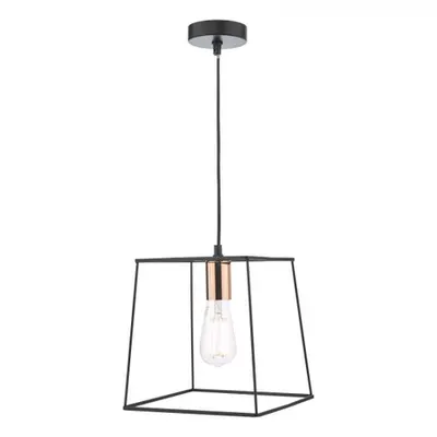 Lampa suspendata Tower 1 Light Single Pendant Matt Black Copper