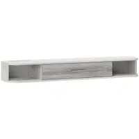 HOMCOM Mobilier TV Suspendat cu 2 Rafturi Deschise și un Dulăpior cu Ușă Rabatabilă, 120x26x16 cm, Gri | Aosom Romania
