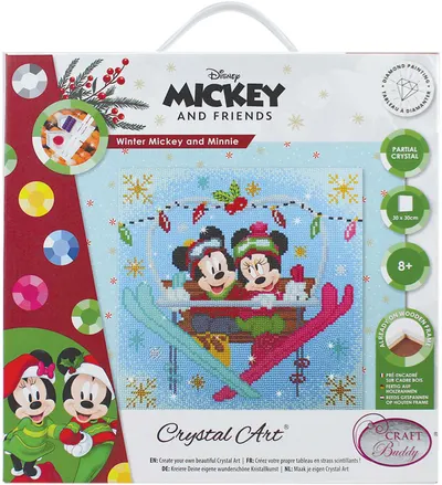 Goblen cu diamante Craft Вuddy - Mickey și Minnie Mouse, iarna