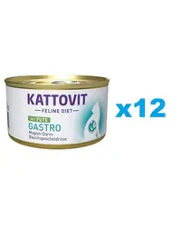 KATTOVIT Feline Diet Gastro Turkey hrana umeda dietetica pentru pisici cu afectiuni gastrointestinale, curcan 12 x 85 g