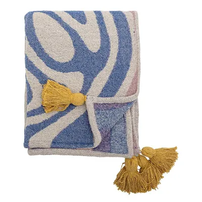 Pătură albastră din amestec de bumbac 130x160 cm Arlie – Bloomingville