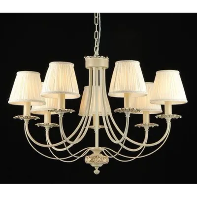 Candelabru Elegant Olivia,7 becuri dulie E14, 230V,D.75cm, H.52 cm,Abajur crem