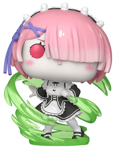 Figurină Funko POP! Plus: Re: ZERO - Ram (Wind Magic) (Glows in The Dark) (Special Edition) #2116